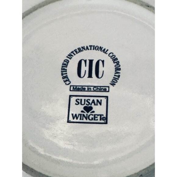 4 Salad Dessert Plates Father Christmas CERTIFIED International by Susan Winget - Picture 4 of 6